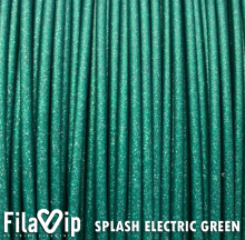 Muestra filamento FILAVIP PLA SPLASH ELECTRIC GREEN