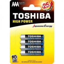 PILA TOSHIBA ALCALINA LR3 AAA 1,5V.  4 unidades