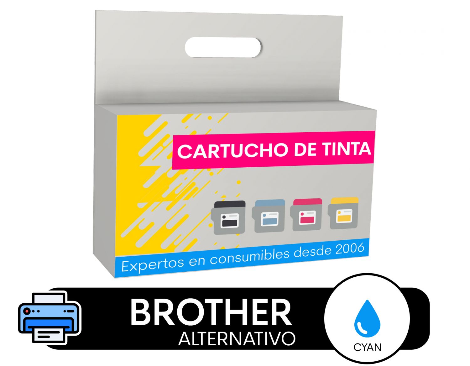 Cartucho De Tinta Brother LC980/985/1100 cyan compatible