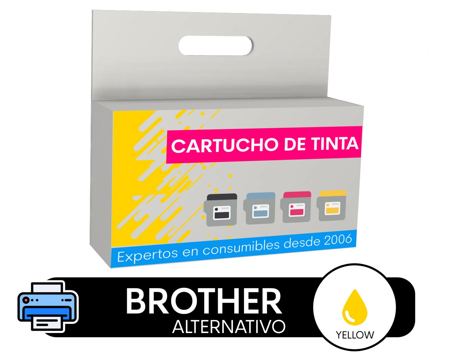 Cartucho De Tinta Brother LC980/985/1100 amarillo compatible